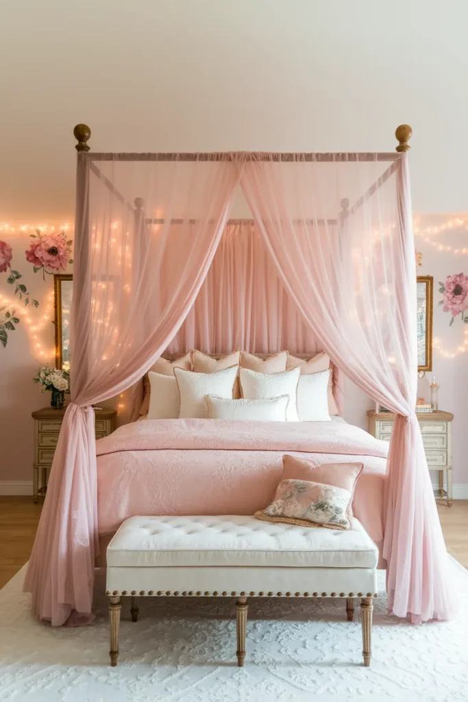 Ruffled Canopy Bed