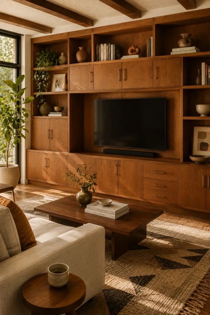Teak Storage Wall