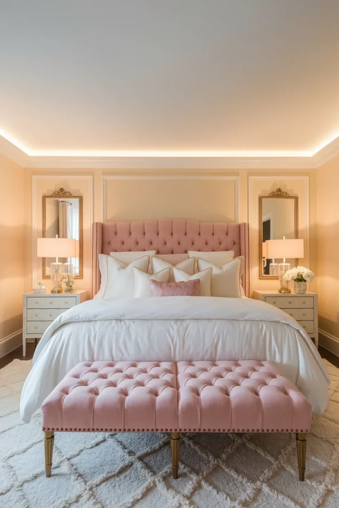 Tufted Pink Ottoman