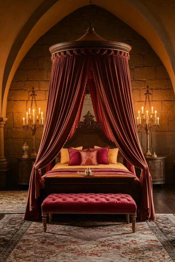 Velvet Curtain Canopy