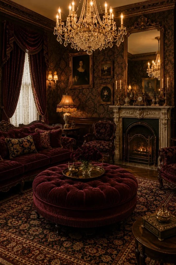 Velvet Ottoman Centerpiece
