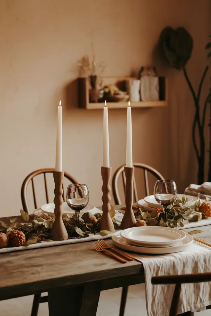 Warm Wood Candlesticks