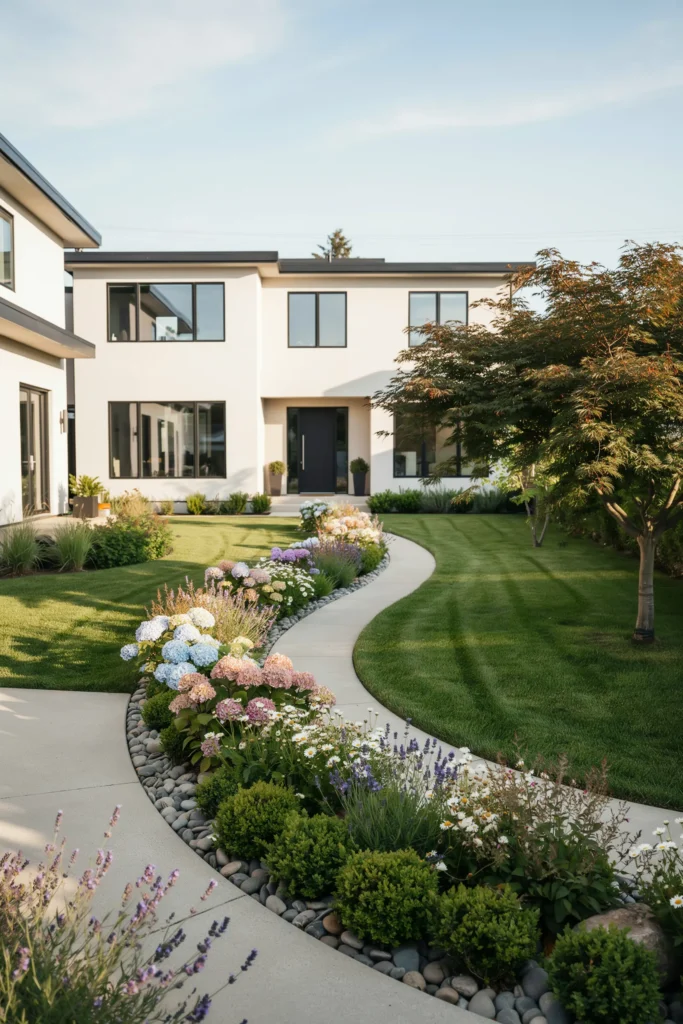 A Curved Garden Border Instead of Straight Lines