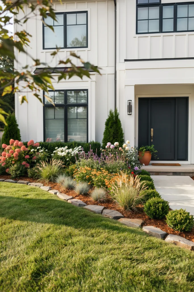 Mix of Evergreen and Seasonal Plants