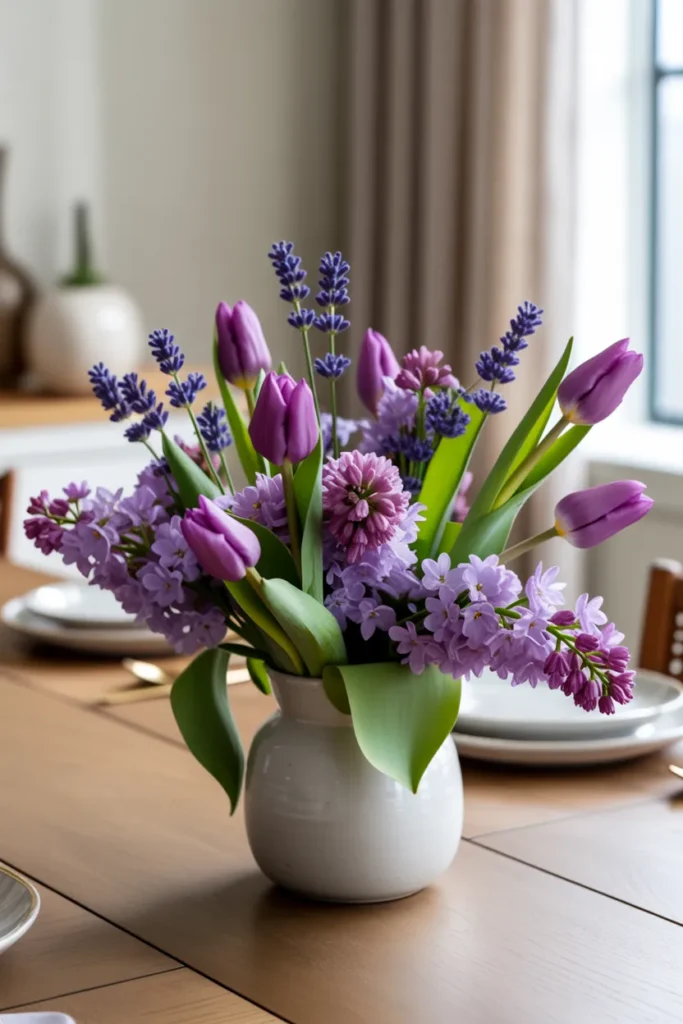 Purple-Themed Easter Floral Arrangement