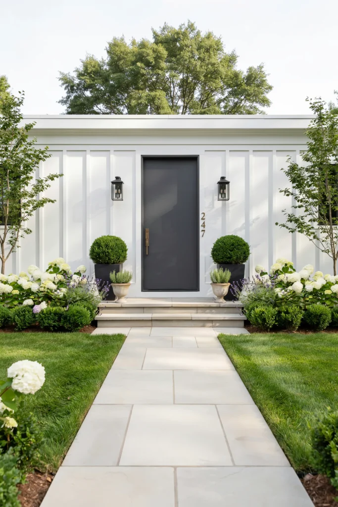 Symmetrical Planting Around the Entry